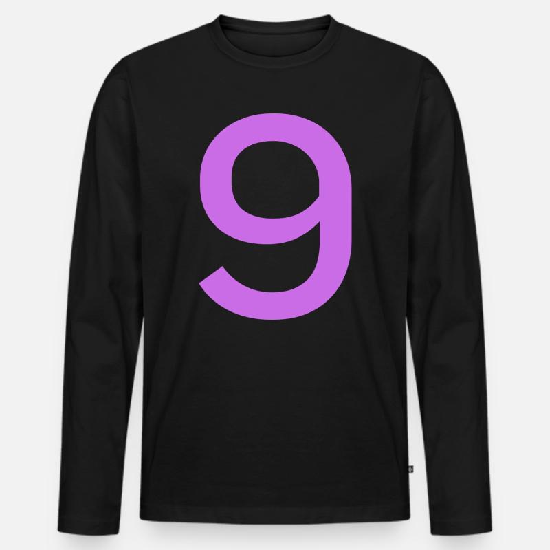 9 - Männer Premium Bio Langarmshirt - Schwarz