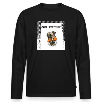 Dog  - T-shirt manches longues Premium bio Homme - noir - Devant - Nico (187cm)