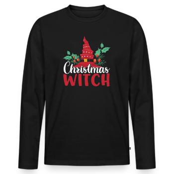 Christmas Witch Christmas Gifts - Men's Premium Organic Long Sleeve Shirt - black - Front - Nico (187cm)