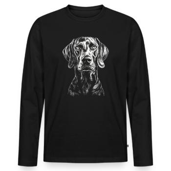 Weimaraner Portrait Hunting Dog Hunting Dogs Dogs - Men's Premium Organic Long Sleeve Shirt - black - Front - Nico (187cm)