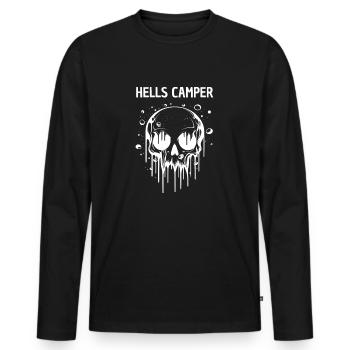 HELLS CAMPER - Männer Premium Bio Langarmshirt - Schwarz - Vorne - Nico (187cm)