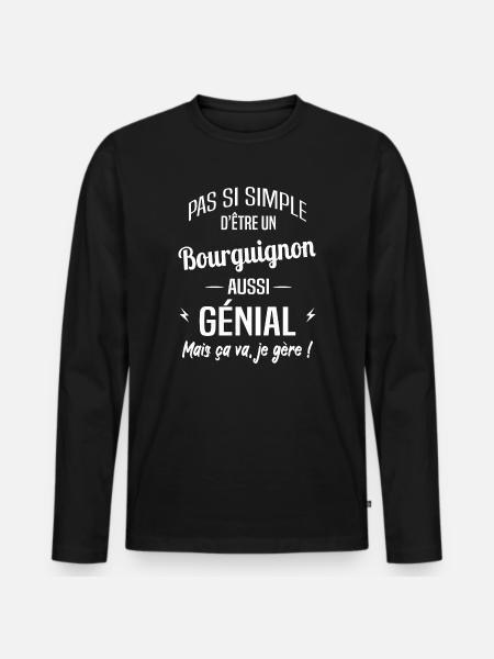 Bourguignon - T-shirt manches longues Premium bio Homme - noir