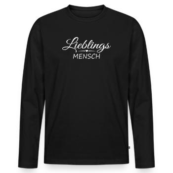Lieblings Mensch - Männer Premium Bio Langarmshirt - Schwarz - Vorne - Nico (187cm)