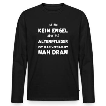 Ich Bin Kein Engel Aber Als Alte... - Männer Premium Bio Langarmshirt - Schwarz - Vorne - Nico (187cm)