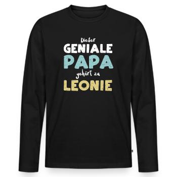 Dieser Geniale Papa Gehört Zu Le... - Männer Premium Bio Langarmshirt - Schwarz - Vorne - Nico (187cm)
