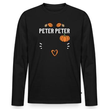 Peter Peter - Citrouille - T-shirt manches longues Premium bio Homme - noir - Devant - Nico (187cm)