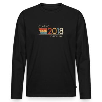 2018 Birthday Classic Original - Men's Premium Organic Long Sleeve Shirt - black - Front - Nico (187cm)
