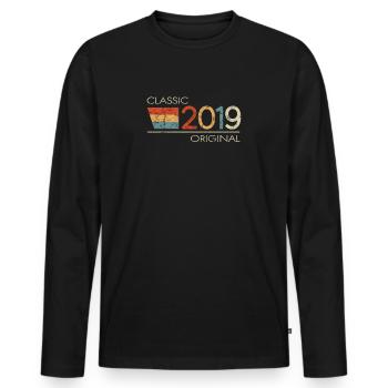 2019 Birthday Classic Original - Men's Premium Organic Long Sleeve Shirt - black - Front - Nico (187cm)