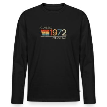 1972 Birthday Classic Original - Men's Premium Organic Long Sleeve Shirt - black - Front - Nico (187cm)