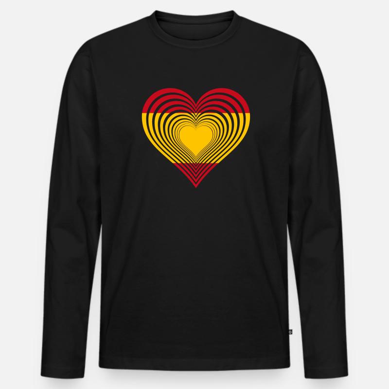 Spanien - Männer Premium Bio Langarmshirt - Schwarz