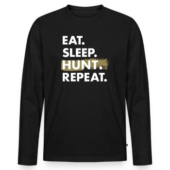 Chasseur Manger Sommeil Chasse - T-shirt manches longues Premium bio Homme - noir - Devant - Nico (187cm)
