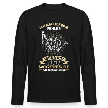 Dudelsack Sackpfeife Dudelsackbläser Musiker - Männer Premium Bio Langarmshirt - Schwarz - Vorne - Nico (187cm)