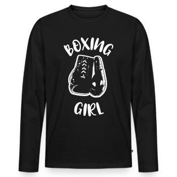 Boxer Boxer Boxer Boxer Formation de boxe - T-shirt manches longues Premium bio Homme - noir - Devant - Nico (187cm)