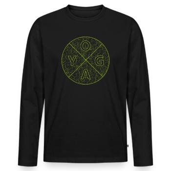 Yoga yoga - Männer Premium Bio Langarmshirt - Schwarz - Vorne - Nico (187cm)