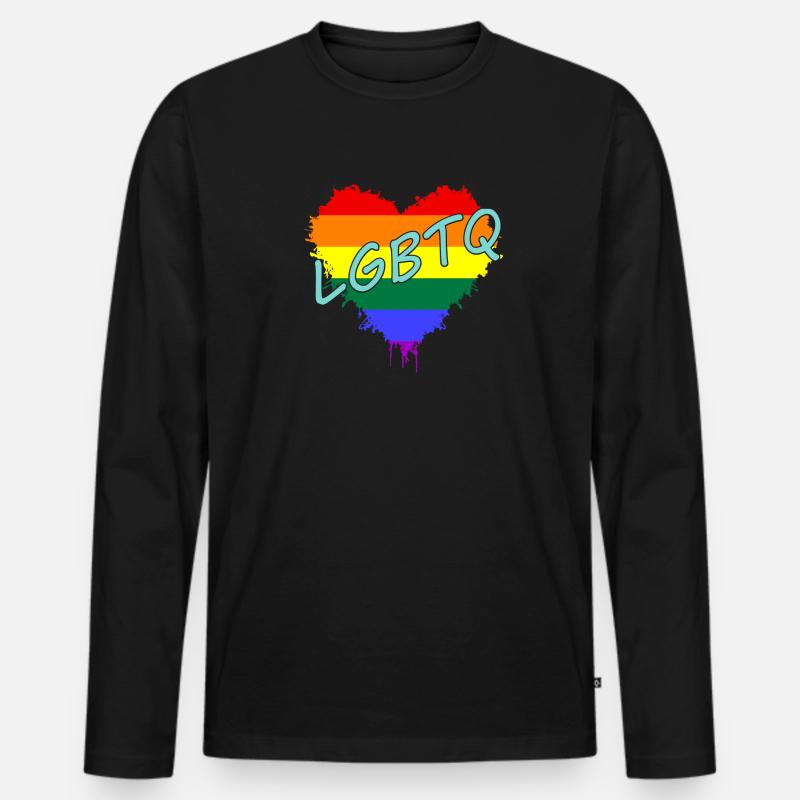 LGBTQ - Männer Premium Bio Langarmshirt - Schwarz