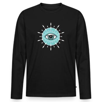Evil Eye Aesthetic Symbol - Men's Premium Organic Long Sleeve Shirt - black - Front - Nico (187cm)