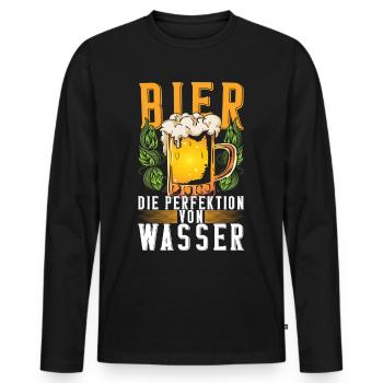 Bierbrauen Bierbrauer - Männer Premium Bio Langarmshirt - Schwarz - Vorne - Nico (187cm)