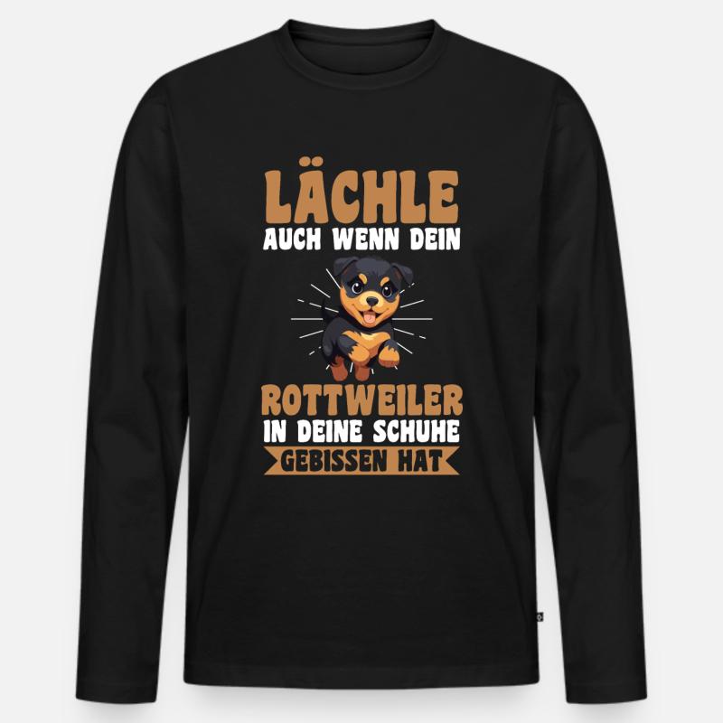 Hund Rottweiler - Männer Premium Bio Langarmshirt - Schwarz