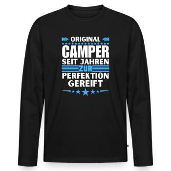 Camper matured to perfection - Men's Premium Organic Long Sleeve Shirt - black - Front - Nico (187cm)