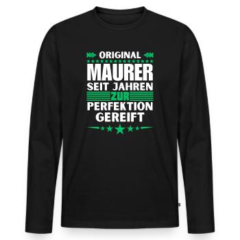 Les maçons ont mûri à la perfection - T-shirt manches longues Premium bio Homme - noir - Devant - Nico (187cm)