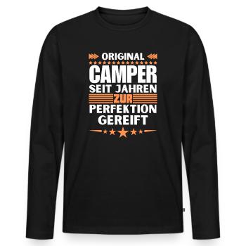 Camper matured to perfection - Men's Premium Organic Long Sleeve Shirt - black - Front - Nico (187cm)