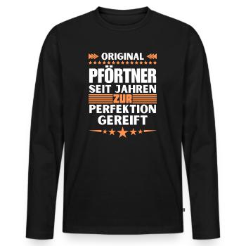 Gatekeeper matured to perfection - Men's Premium Organic Long Sleeve Shirt - black - Front - Nico (187cm)