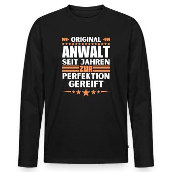 Lawyer matured to perfection - Men's Premium Organic Long Sleeve Shirt - black - Front - Nico (187cm)