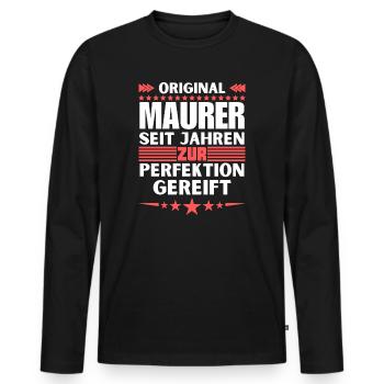 Masons matured to perfection - Men's Premium Organic Long Sleeve Shirt - black - Front - Nico (187cm)