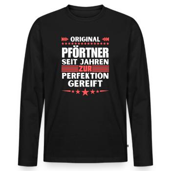 Gatekeeper matured to perfection - Men's Premium Organic Long Sleeve Shirt - black - Front - Nico (187cm)