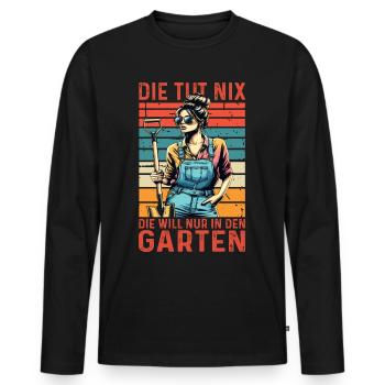 Garten Geschenk Gärtnerin Geburtstag Geschenk - Männer Premium Bio Langarmshirt - Schwarz - Vorne - Nico (187cm)