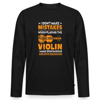Violon violon - T-shirt manches longues Premium bio Homme - noir - Devant - Nico (187cm)
