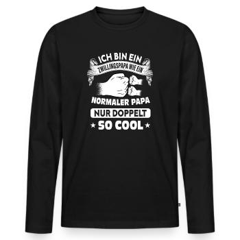 Zwillingspapa Papa von Zwillingen Vater Geschenk - Männer Premium Bio Langarmshirt - Schwarz - Vorne - Nico (187cm)