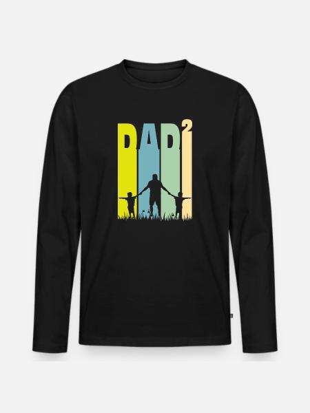 Far til to børn Far - Premium økologisk langærmet T-shirt til mænd - sort