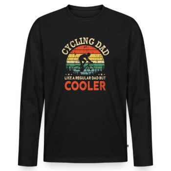 Bicycle Cyclist Dad Gift - Men's Premium Organic Long Sleeve Shirt - black - Front - Nico (187cm)