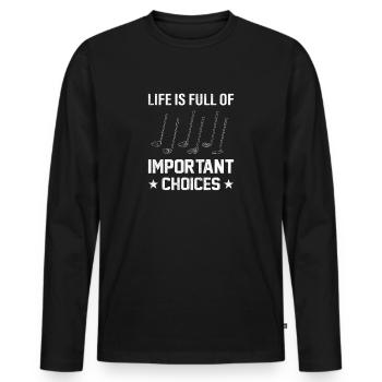 Golfer Golfer Gift - Men's Premium Organic Long Sleeve Shirt - black - Front - Nico (187cm)