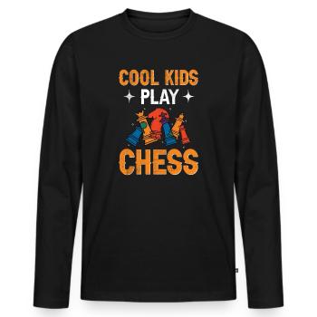 Jeu d’échecs Enfants Échecs - T-shirt manches longues Premium bio Homme - noir - Devant - Nico (187cm)