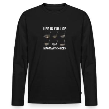 Golf clubs GolfGolfen - Men's Premium Organic Long Sleeve Shirt - black - Front - Nico (187cm)