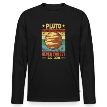 Pluto - Men's Premium Organic Long Sleeve Shirt - black - Front - Nico (187cm)