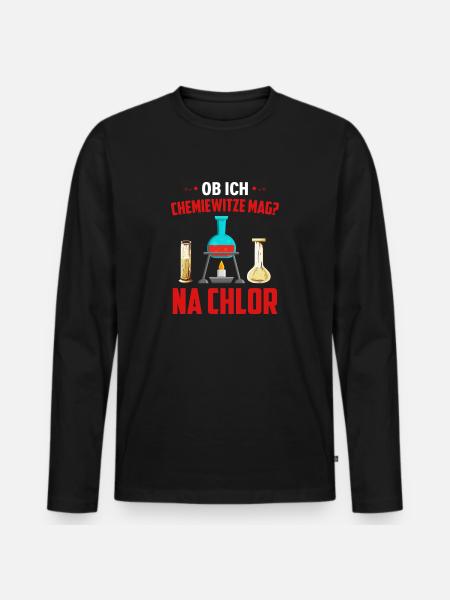 Chemie Witz Chemiker - Männer Premium Bio Langarmshirt - Schwarz