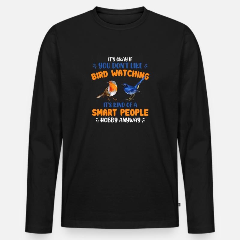 Vögel Beobachten Vogelbeobachter Vogel - Männer Premium Bio Langarmshirt - Schwarz
