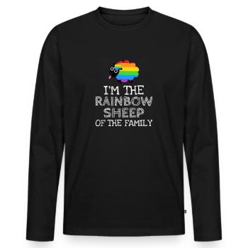 Regenbogen Schaf Queer Gay Pride Month LGBTQ - Männer Premium Bio Langarmshirt - Schwarz - Vorne - Nico (187cm)