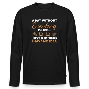 Cavalier Une journée sans concours complet - T-shirt manches longues Premium bio Homme - noir - Devant - Nico (187cm)