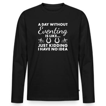 Cavalier Une journée sans concours complet - T-shirt manches longues Premium bio Homme - noir - Devant - Nico (187cm)