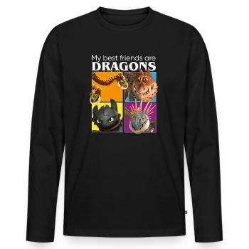 How To Train Your Dragon Dragons Are Best Friends - Men's Premium Organic Long Sleeve Shirt - black - Front - Nico (187cm)
