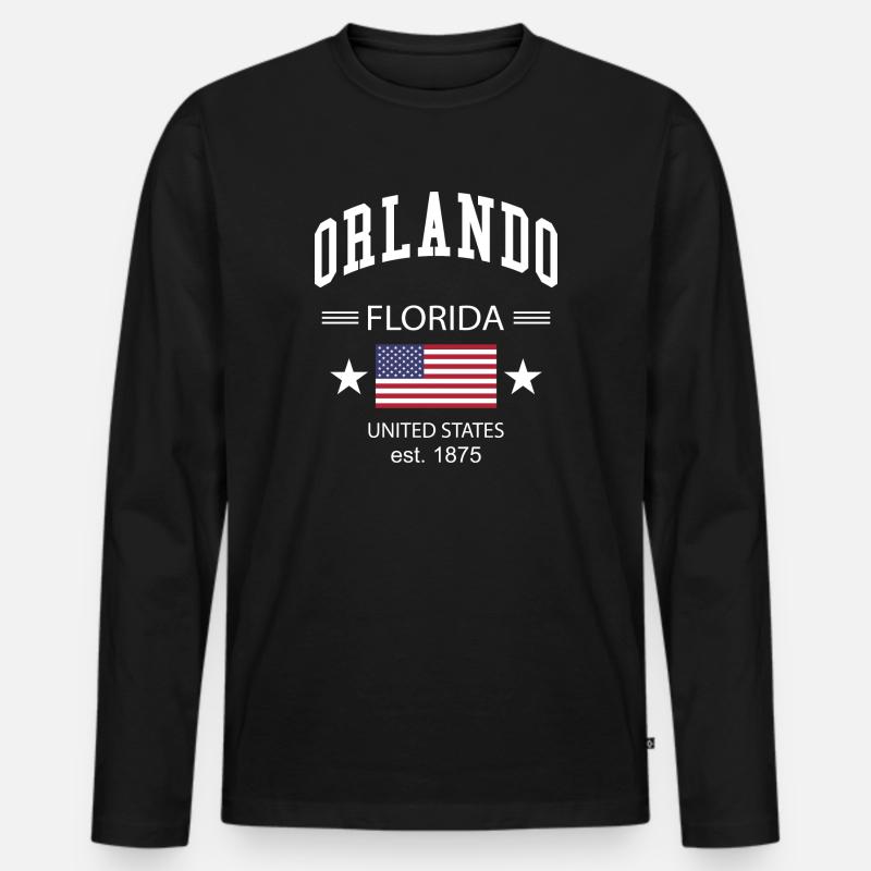 Orlando - Männer Premium Bio Langarmshirt - Schwarz