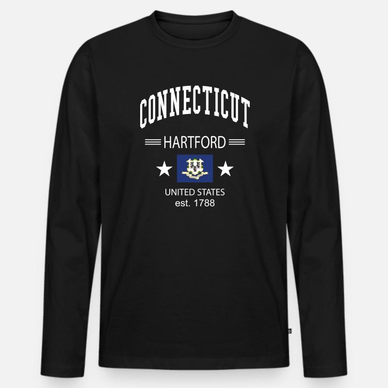 Connecticut - Männer Premium Bio Langarmshirt - Schwarz