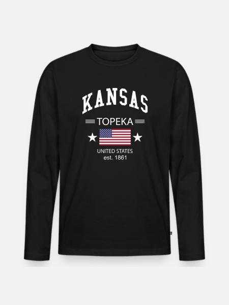 Kansas - Men's Premium Organic Long Sleeve Shirt - black