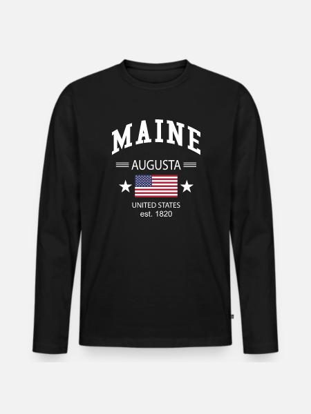 Maine - Men's Premium Organic Long Sleeve Shirt - black