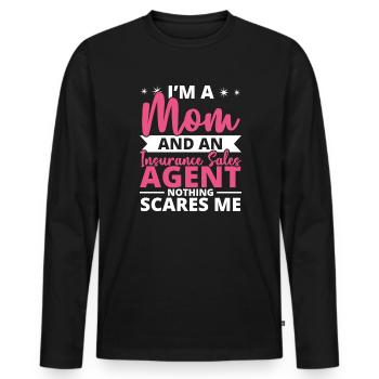Ich bin eine Mutter und ein Versicherungsvertreter Job - Männer Premium Bio Langarmshirt - Schwarz - Vorne - Nico (187cm)