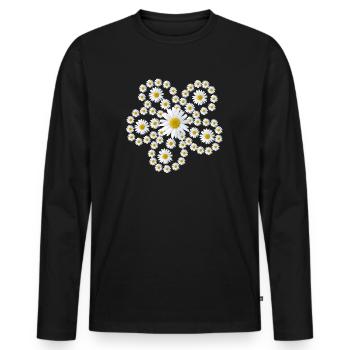 daisies flower floral floral - Men's Premium Organic Long Sleeve Shirt - black - Front - Nico (187cm)